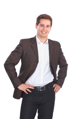 Beyaz arka plan üzerinde izole iş adamı