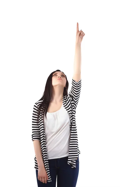 Portrait of a successful woman showing something — Stock Photo, Image