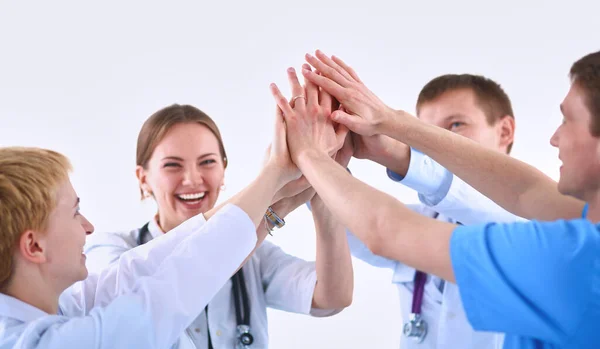 Ärzte Und Krankenschwestern Einem Medizinischen Team Beim Händestapeln — Stockfoto