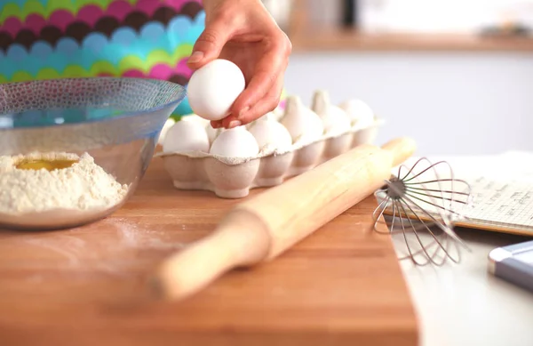 Woman Kitchen Isolated Background — Stock Photo, Image