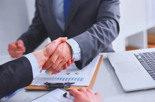 Business Handshake Business People Shaking Hands Finishing Meeting — Stock Photo, Image