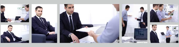 Gente Negocios Sentada Discutiendo Reunión Negocios Oficina — Foto de Stock