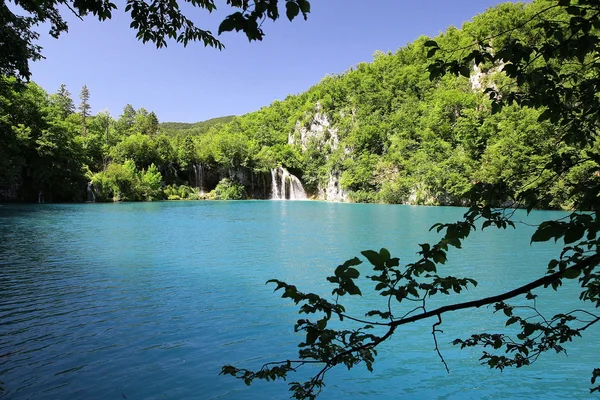 Titokzatos kék paradicsom, a Plitvicei-tavak — Stock Fotó
