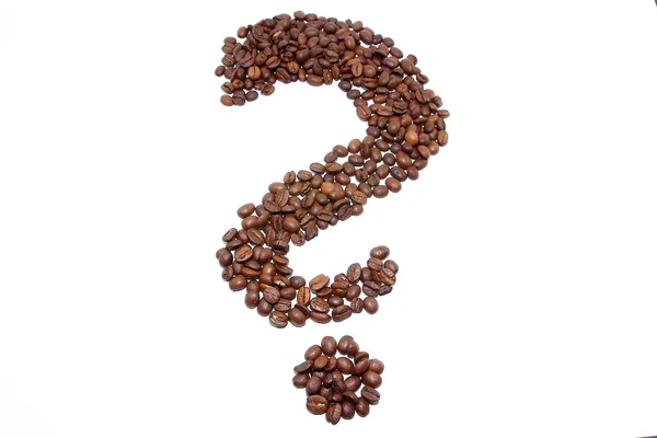 Kaffee-Fragezeichen Stockfoto