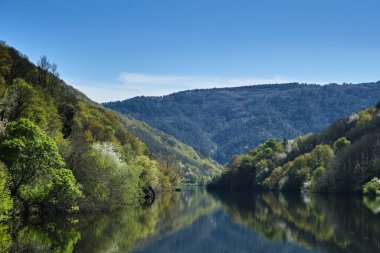 Ribeira Sacra, Galiçya, Spai 'de ilkbahar manzarası