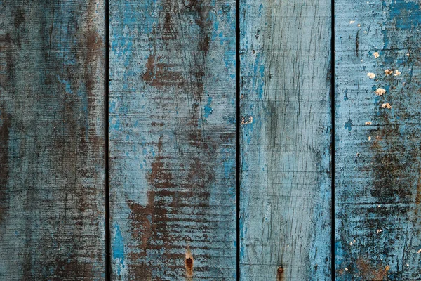 Stary Niebieski Malowane Drewniane Deski Ściany Porostów Rustykalnym Tle Lub — Zdjęcie stockowe