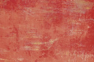 Eski, yıpranmış kırmızı metal levha, grunge kazınmış doku veya arkaplan