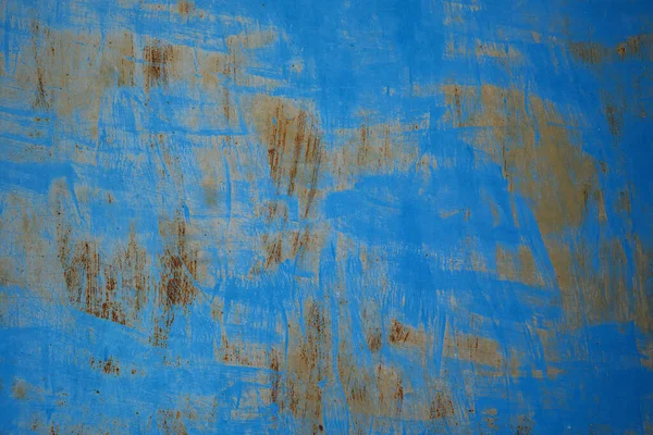 Worn Out Blue Painted Corroded Metal Grunge Texture — Stockfoto
