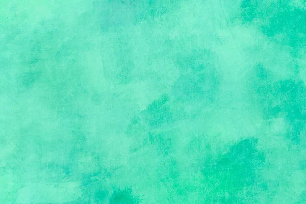 緑のアクアマリン塗装キャンバス抽象的な背景テクスチャ — ストック写真