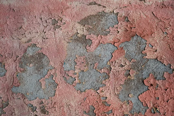 Pembe kabuklu, grunge desenli, sıkıntılı bir duvar. 