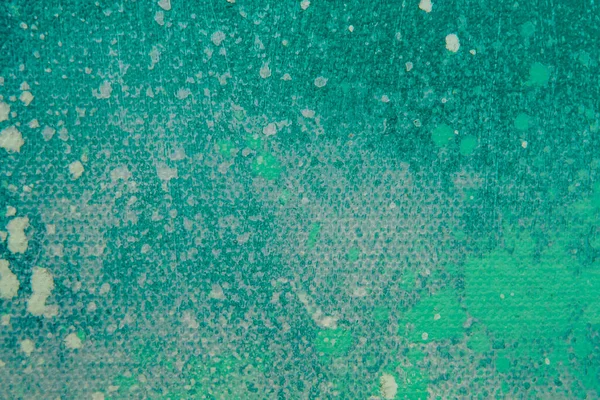 緑のターコイズステンドグラスのキャンバス抽象的な絵画グランジテクスチャ — ストック写真