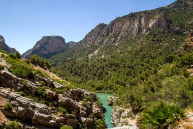El Chorro 'daki Guadalhorce Nehri, Malaga, İspanya