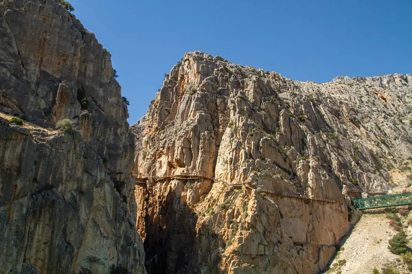 Passerelle Caminito Del Rey Dans Les Gorges Des Gaitanes Canyon — Photo