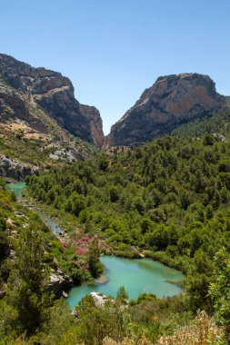 El Chorro 'daki Guadalhorce Nehri, Malaga, İspanya