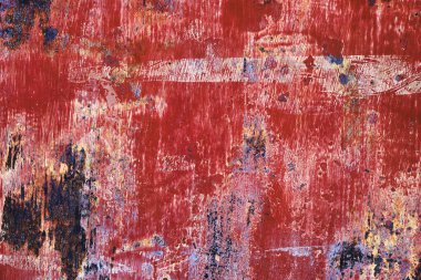 Kırmızıya boyanmış paslanmış metal grunge dokusu.