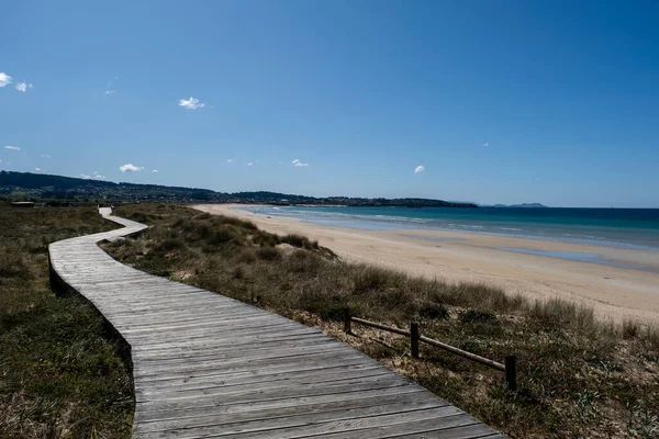 Wooden Walkway Dunes Lanzada Beach Galicia Spain — Stock Photo, Image
