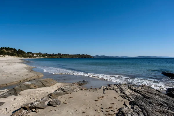 Sandy Beach Sanxenxo Pontevedra Spania – stockfoto