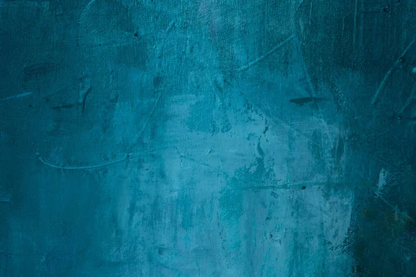 Blue Stained Canvas Abstract Painting Background Grunge Texture — ストック写真