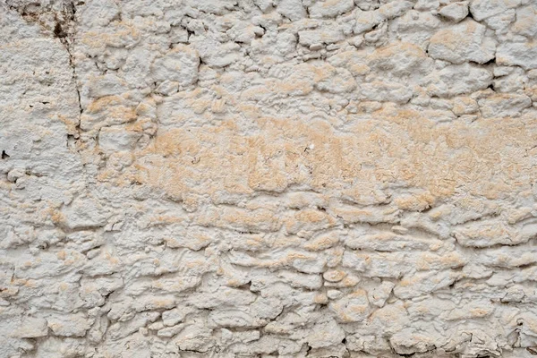 Old Traditional Limewashed Stone Wall White Rustic Background Texture — Stockfoto