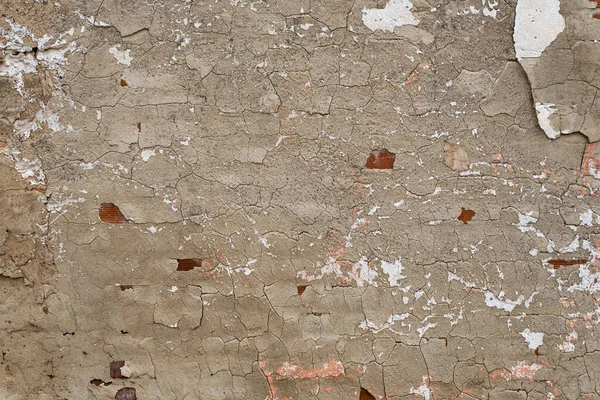Oude Verweerde Muur Met Versleten Pleister Grunge Achtergrond — Stockfoto