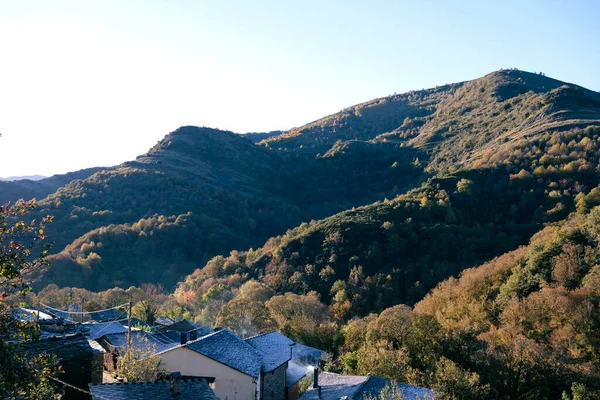 Маленькая Деревня Фане Горах Серра Коурел Галисия Испания — стоковое фото