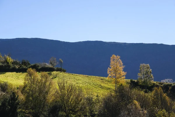 Green Pastures Mountain Autumn Landscape — 스톡 사진