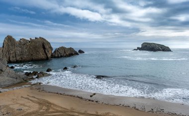 Arnia beach, Costa Quebrada, Broken Coast, Cantabrian sea, Cantabria, Spain