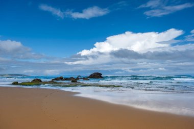 Sandy beach in Dunas de Liencres natural park, Pielagos, Cantabria, Spain