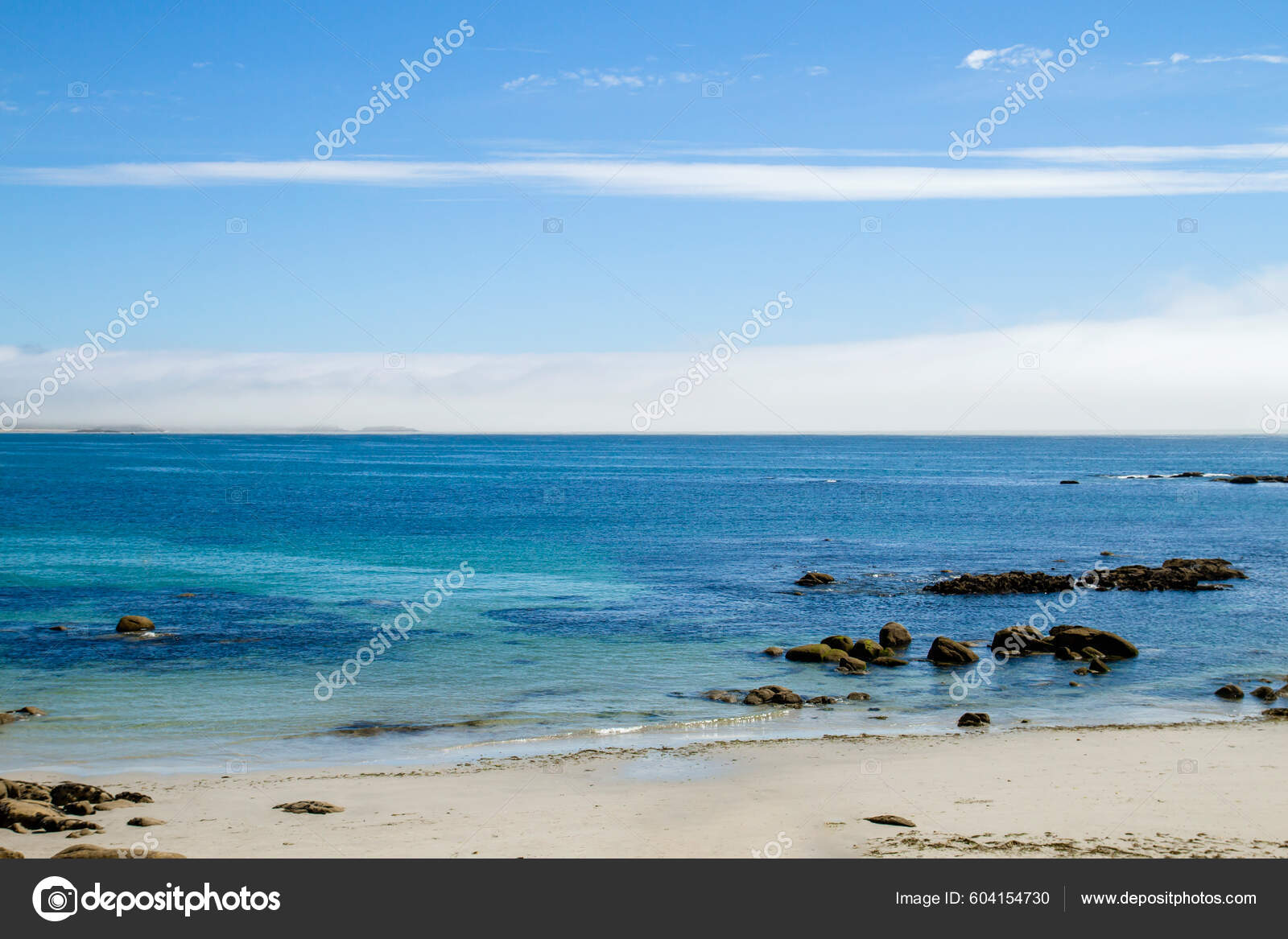 Песчаный Пляж Скалами Галисии Испания Стоковое Фото ©jessicahyde.