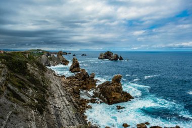 Rocky coastline in Liencres, Costa Quebrada , Spain