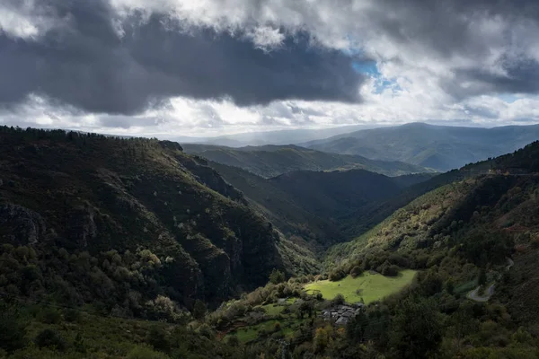 Paisagem Verde Nas Montanhas Caurel Lugo Espanha — Fotografia de Stock