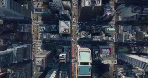 공중의 새들은 도시의 구획 구조를 머리 위로 내려다볼 수있다. 건물들은 여러 구획으로 나누어 져 있다. Manhattan, New York City, USA — 비디오