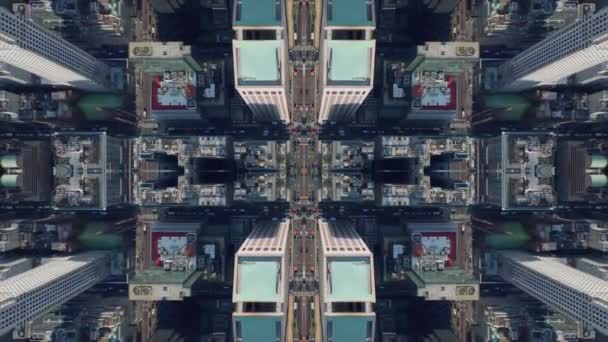 Згори Вниз Знімок Трафіку Центральних Вулицях Великому Місті Абстрактний Комп — стокове відео