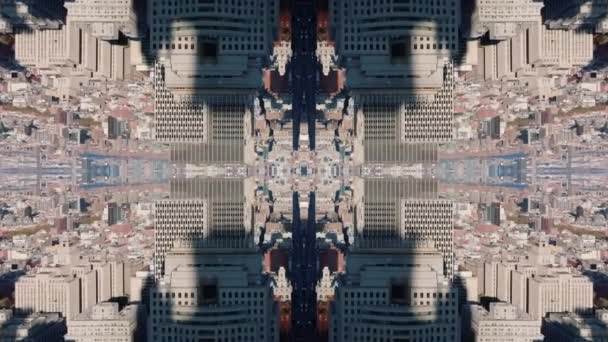 Adelante Vuelan Sobre Barrio Urbano Composición Espejos Imágenes Compuestas Digitales — Vídeos de Stock
