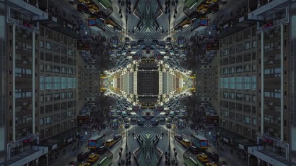 公路交叉口交通拥挤 在城市穿过广场的车辆 计算机效果数字合成镜头 — 图库视频影像