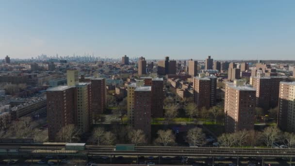 Diapositives Vidéos Panoramiques Immobilier Ville Skyline Avec Grands Gratte Ciel — Video