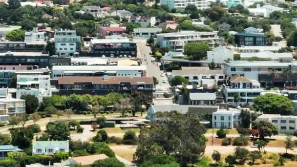 Aerial View Buildings Streets City Zoomed Shot Town Development Urban — Stok video