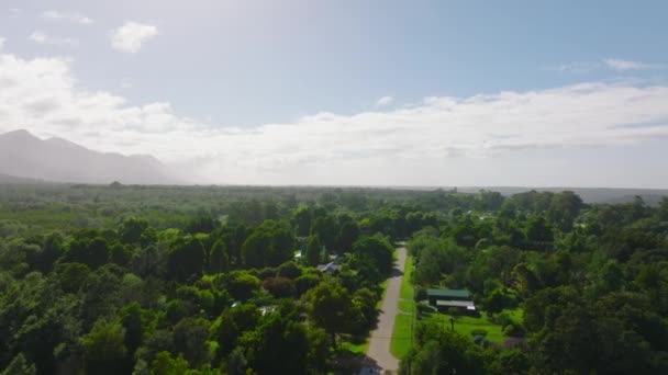 Forwards Ascending Fly Residential Development Scattered Green Vegetation Aerial View — Video