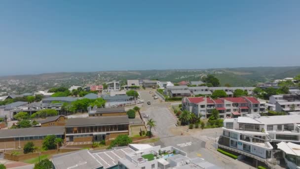 Modern Apartment Buildings Luxury Urban Borough Seaside Aerial View Town — Vídeo de stock