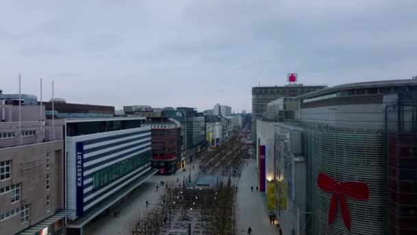 Avante Voar Acima Famosa Rua Comercial Zeil Centro Cidade Zona — Vídeo de Stock