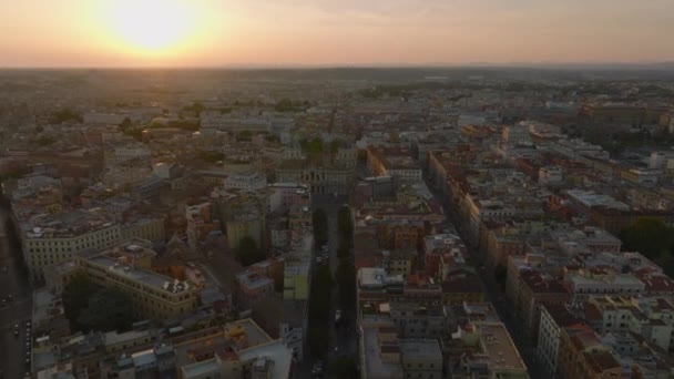 Vista Aérea Basílica Santa Maria Maggiore Edifícios Circundantes Cidade Paisagem — Vídeo de Stock