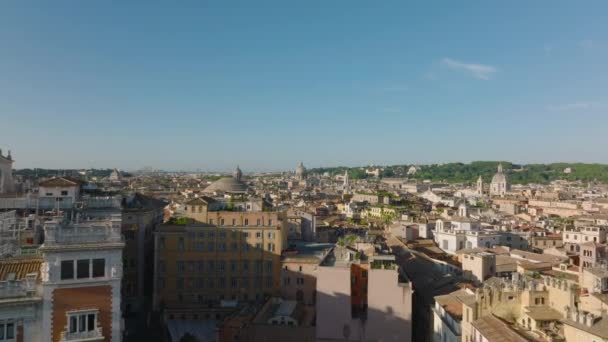 Blick Aus Der Vogelperspektive Auf Straßen Und Gebäude Stadtgebiet Wenig — Stockvideo