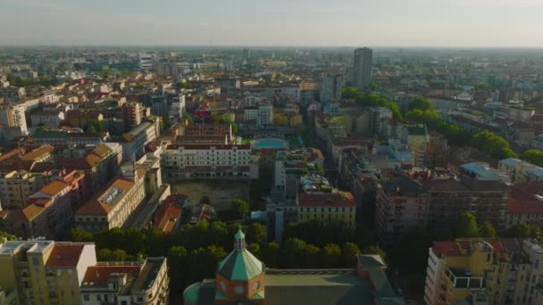 Forwards Fly Town Development Urban Borough Golden Hour Various Buildings — Stock Video