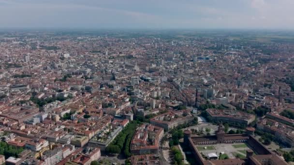 Panoramische Opname Vanuit Lucht Van Het Historische Stadscentrum Met Het — Stockvideo