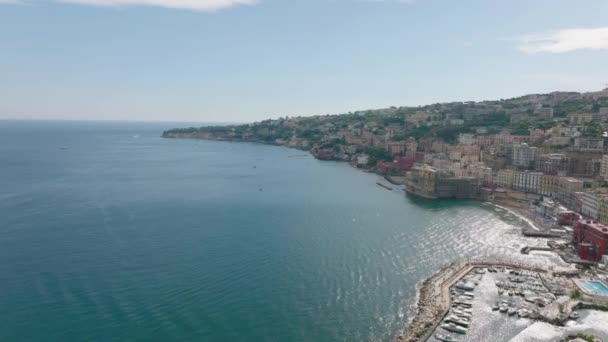 Imágenes Panorámicas Aéreas Costa Del Mar Golfo Nápoles Increíble Toma — Vídeos de Stock