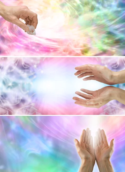 Three different healing website banners — Stock Photo, Image