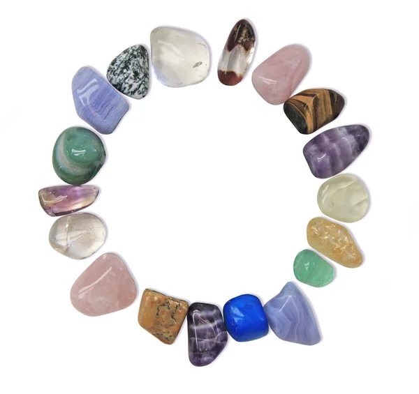 Circular border of healing crystals — Stock Photo, Image