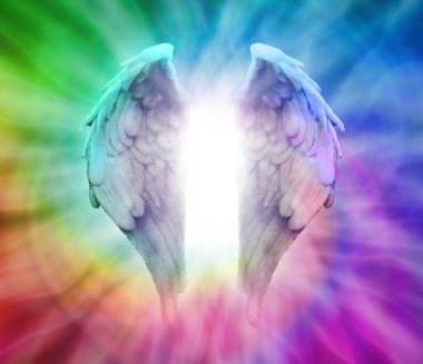 Angel Wings on Rainbow Spiral clipart