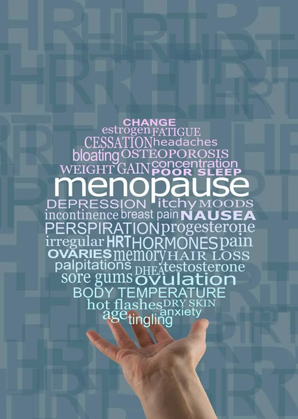Oferecendo Uma Nuvem Palavras Menopausa Para Sua Campanha Conscientização Palma — Fotografia de Stock