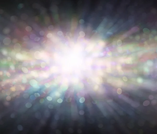 Bursting Energy Spiritual Background Subtle Multicoloured Bokeh Effect Radiating Outwards — Photo